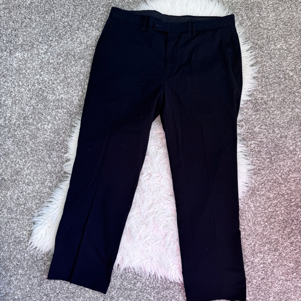 Louis Raphael Black Flat Front Dress Pants Men’s 38x30